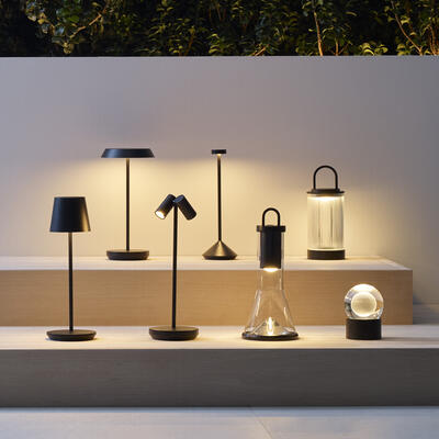 Rechargeable lamps by Sean Lavin illuminate for 12 to 14 hours on a single charge