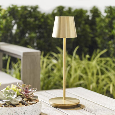 Nevis accent rechargeable lamp in Natural Brass