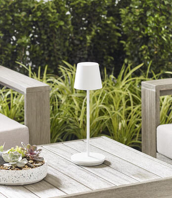 Nevis accent rechargeable table lamp in Matte White