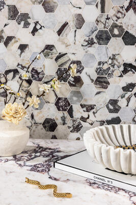 Viola Reale hexagon mosaic