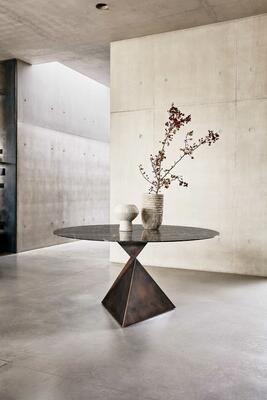 AVA dining Bronze Aged Bronze marble