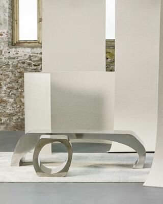 Skye Bench and Stool in Satin Stainless Steel