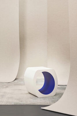 Skye Stool in White and Ultra Marine