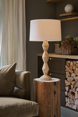 Crew travertine buffet lamp