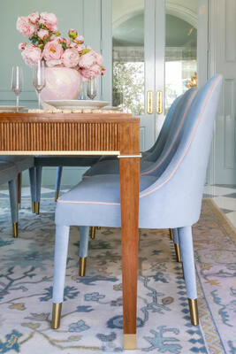 The Tavish dining chair paired with the Lollie dining table 