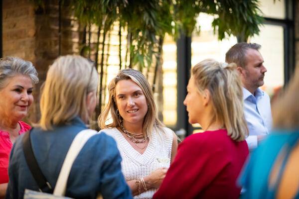 Guests mingling during cocktail hour