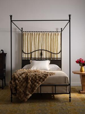 The Marlon bed has a crisp, contemporary design inspired by Italian Renaissance Revival style