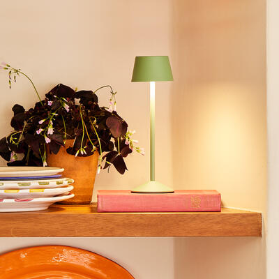 Scoon cordless table lamp in Watercress