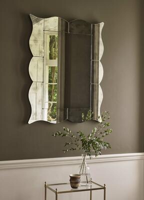 Inspired by a 1930s design, the Hordle mirror features antiqued mirrored glass within an elegant mirrored frame