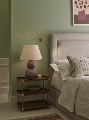 The Midhurst reading light is anchored by a small round backplate that’s ideal for narrow spaces, headboards and bookcases