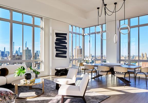 Swag pendants, Manhattan penthouse