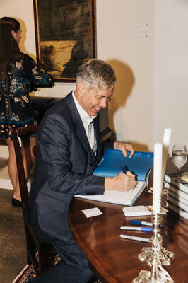 Michael S. Smith signed books for his 150 guests