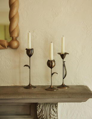 Olivia floral candlesticks (set of three)