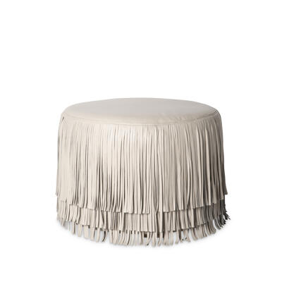 Ndidi ottoman in Cream-Stone leather