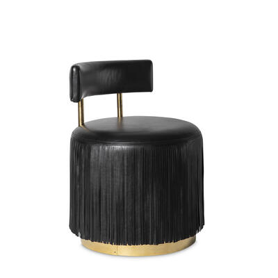 Nerissa leather fringe chair in premium leather