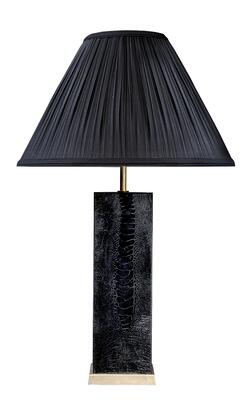 Keira column table lamp in Black ostrich shin