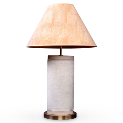 Nolu table lamp in Cream cowhide