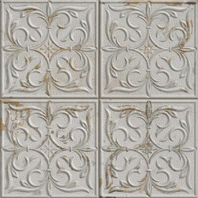 Trend 4/6, Antique Allure: Antigua Lis white porcelain wall and floor, 13" x 13" • 484368