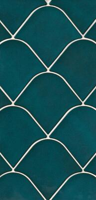 Trend 2/6, Curved Lines: Monte Ocean glossy porcelain wall tile, 8" x 9" • 681788