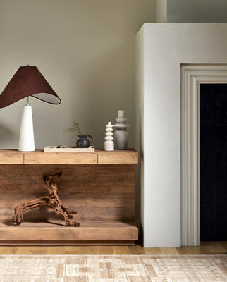 Apuila lamp • API-001; Coburn console table • CBRN-003