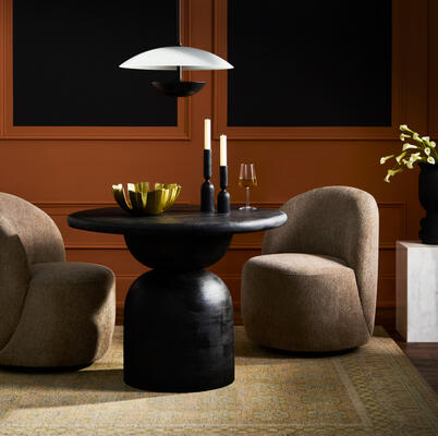 Koben dining table • KOBN-005; Kamise dining chair • KME-001; Karmoni pendant • KMN-002