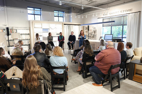 The Shade Store's Kara Marmion introduces the panelists