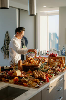 Guests browsed South Asian-inspired charcuterie boards by Char by Riya