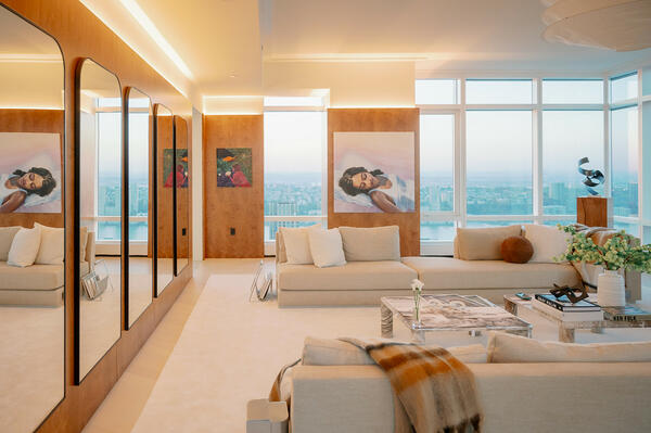 The penthouse apartment featured artwork by Amber Arifeen and Saloni Kalkat