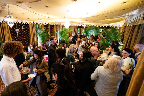 It was standing room only in the ultraluxe tented space designed by Nicole Fuller.