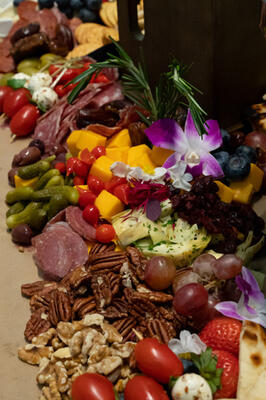 A decorative spread for guests to snack on