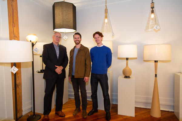 John Kay, Aaron Levine and Daniel Laffan with the new Hatteras collection
