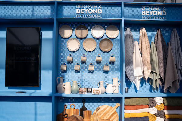 Every sponsor of The Tent was given a locker that allowed guests to see their offerings. Bed Bath & Beyond Professional showed off an array of home goods