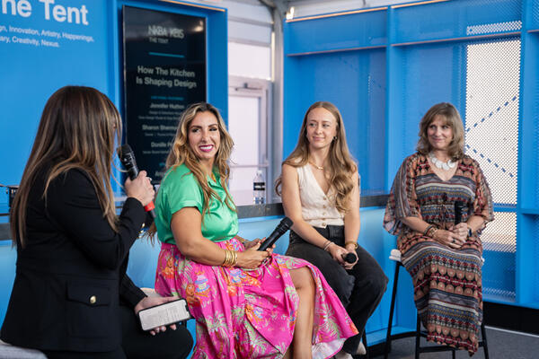 Angela Rath of NKBA moderated a panel with Donille Perrone of Signature Kitchen Suite, Jennifer Hutton of Grau Design Studio and Sharon Sherman of CKD and Thyme & Place Design on how the kitchen is shaping design