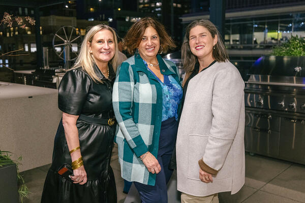 Tracy Szafarz, director of leasing at the A&D Building and The Mart; Vicki Hubbard Carra, east coast sales manager at Hotel Busienss; and Beth McDonough, principal and co-founder of Heron Brand Design