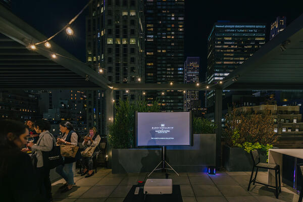 Guests enjoyed the views from the terrace of the Ferguson showroom