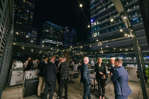 Guests enjoyed the event al fresco on the terrace of the Ferguson showroom