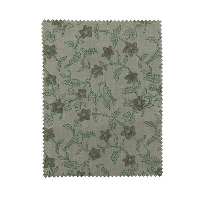 Cora Evergreen block-printed fabric