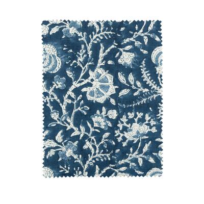 Milo Navy block-printed fabric