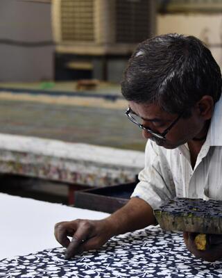 Behind the scenes: Zara Midnight hand-block-printing process