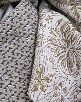 Ava Midnight Tan and Chrysanthemum Olive fabrics