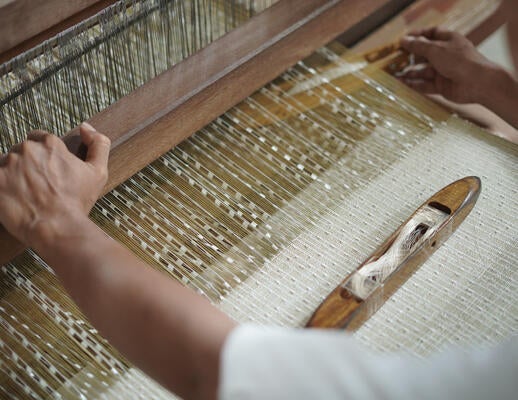 Cirrus woven-to-size grassweave windowcovering on the loom