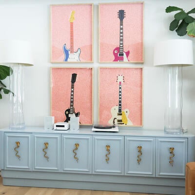 Guitar Series: Rhythm, made of painted paper rope pieces