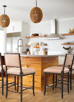 Darien counter stool in Landon fabric