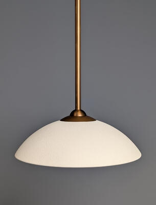 Straight pendant in Linen Matte and Antique Brass