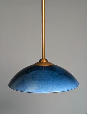Straight pendant in Deep Ocean Blue and Antique Brass