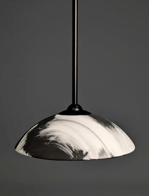 Straight pendant in Black Brushstroke and Blackened Brass