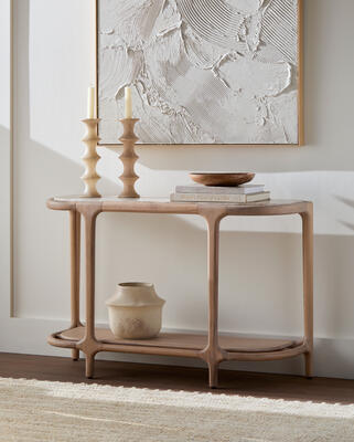 Eve console table (BOEV-003), featuring a polished marble top