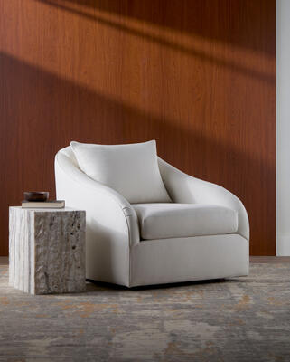 Laurel swivel chair and Onyx side table