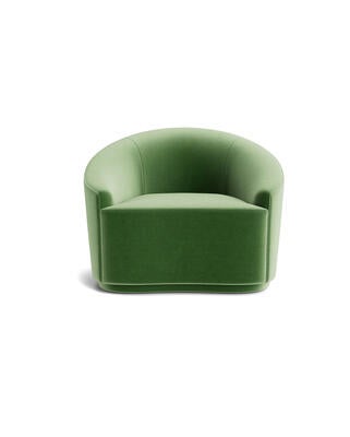 Matteo lounge chair in performance velvet: Emerald