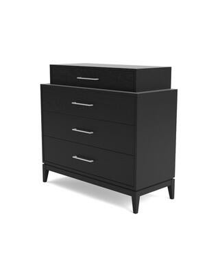 Grant four-drawer chest in Carbon with Polished Nickel hardware